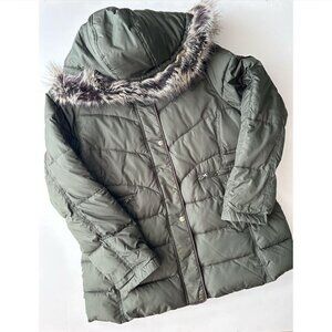 Larry Levine Dark Green Puffer Jacket